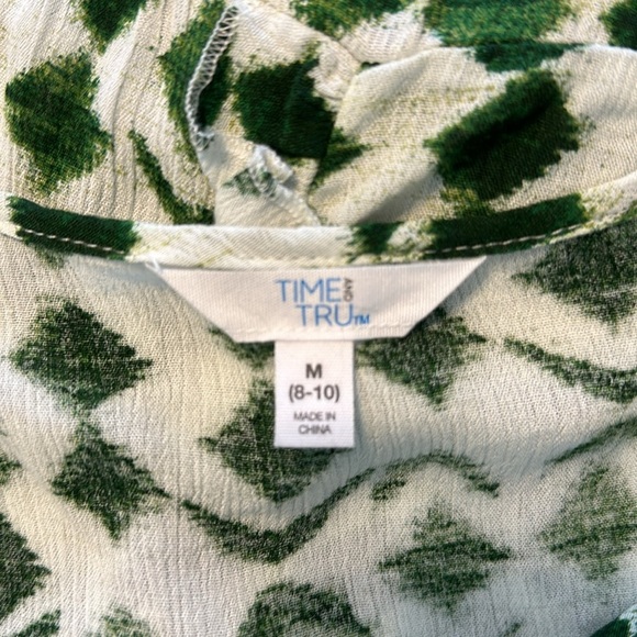 Time & Tru Green Ruffle Aztec Spring Easter Maxi Dress NWT - Picture 8 of 9